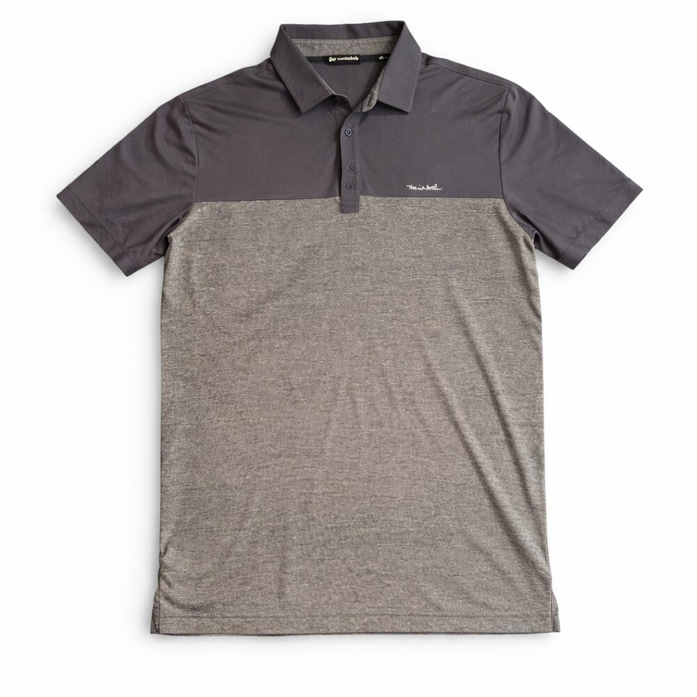 TravisMathew Golf Polo Men’s XL Gray Performance Stretch Short Sleeve Shirt EUC